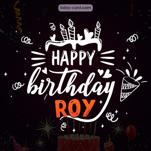 Black Happy Birthday cards for Roy