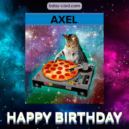 Meme with a cat for Axel - Happy Birthday