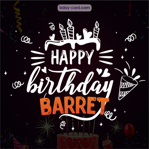 Black Happy Birthday cards for Barret