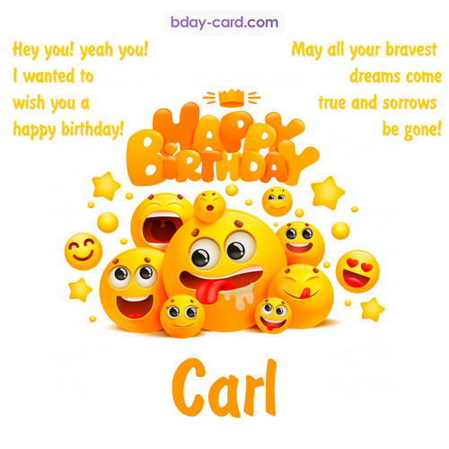 Happy Birthday images for Carl with Emoticons
