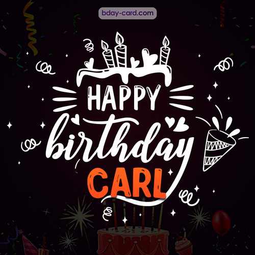 Black Happy Birthday cards for Carl