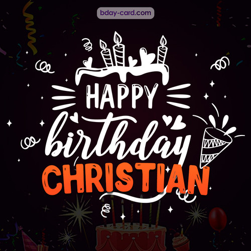 Black Happy Birthday cards for Christian