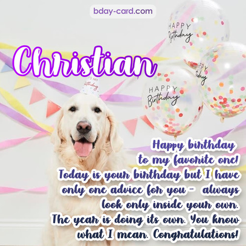Happy Birthday pics for Christian with Dog