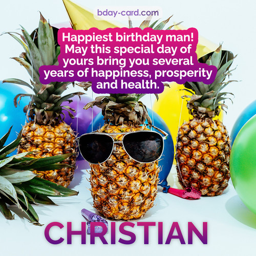 Happiest birthday pictures for Christian with Pineapples