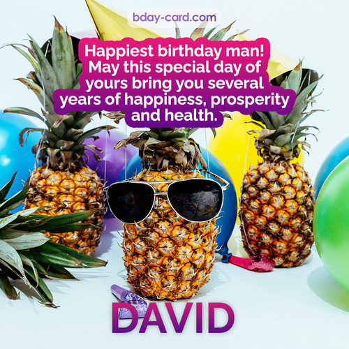 Happiest birthday pictures for David with Pineapples