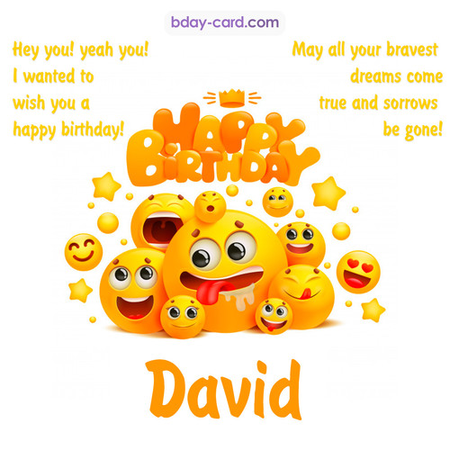 Happy Birthday images for David with Emoticons