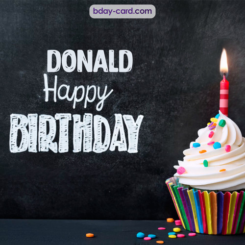 Happy Birthday images for Donald with Cupcake