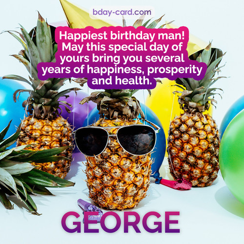 Happiest birthday pictures for George with Pineapples