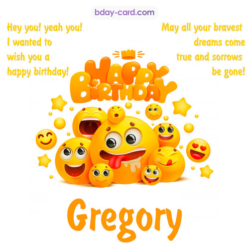 Happy Birthday images for Gregory with Emoticons