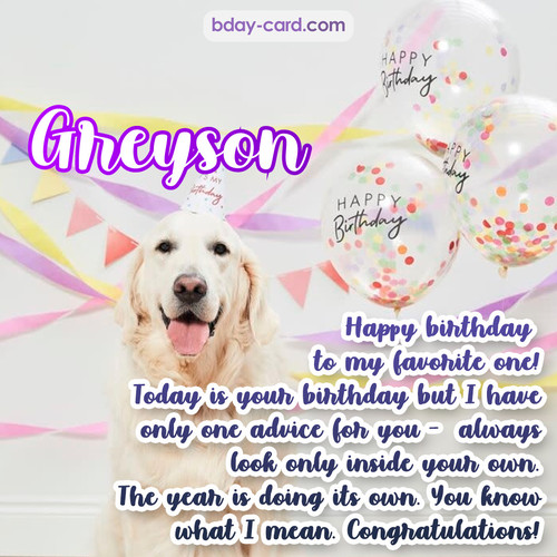 Happy Birthday pics for Greyson with Dog