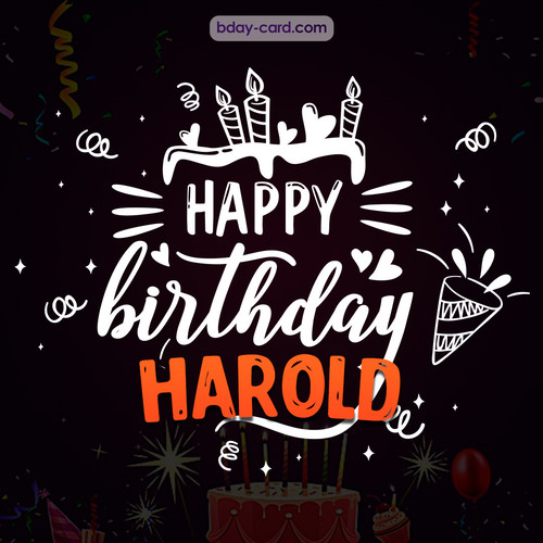Black Happy Birthday cards for Harold