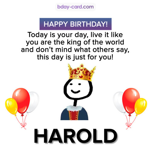 Happy Birthday Meme for Harold
