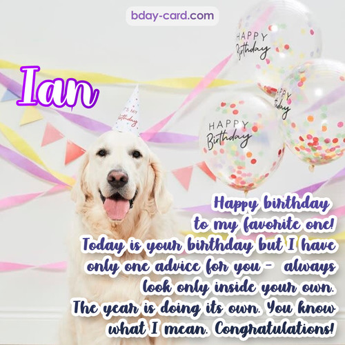 Happy Birthday pics for Ian with Dog