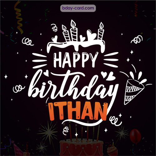 Black Happy Birthday cards for Ithan