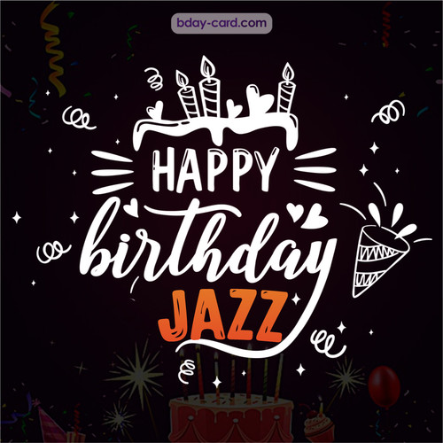 Black Happy Birthday cards for Jazz