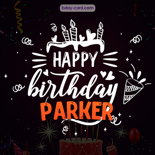 Black Happy Birthday cards for Parker