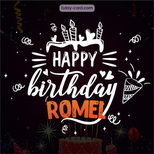 Black Happy Birthday cards for Romel