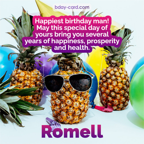 Happiest birthday pictures for Romell with Pineapples
