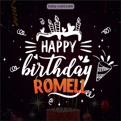 Black Happy Birthday cards for Romell