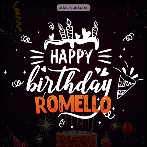 Black Happy Birthday cards for Romello