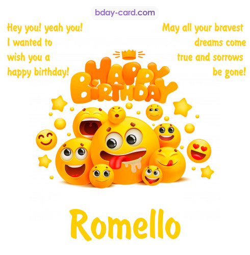 Happy Birthday images for Romello with Emoticons