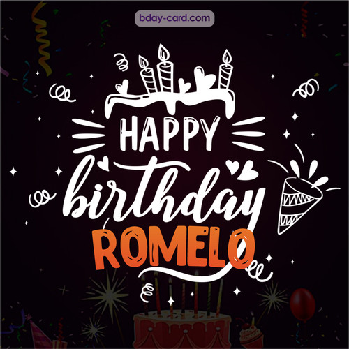 Black Happy Birthday cards for Romelo