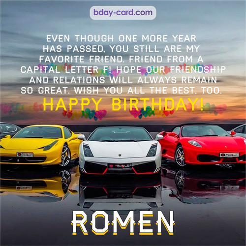 Birthday pics for Romen with Sports cars
