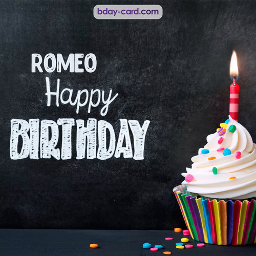 Happy Birthday images for Romeo with Cupcake