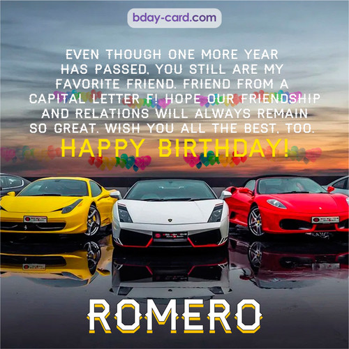 Birthday pics for Romero with Sports cars