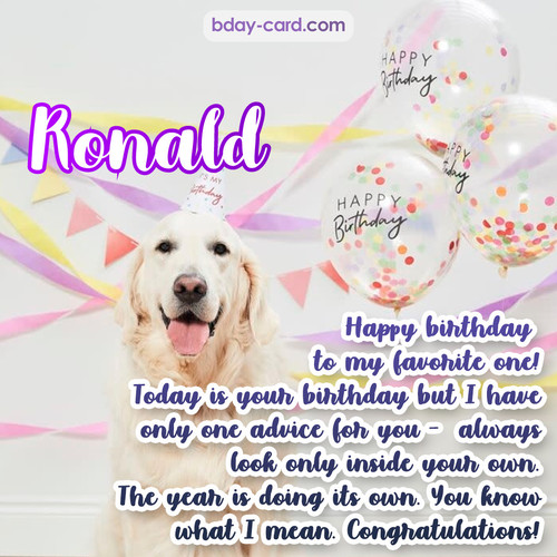 Happy Birthday pics for Ronald with Dog