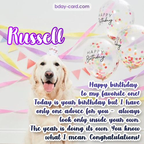 Happy Birthday pics for Russell with Dog