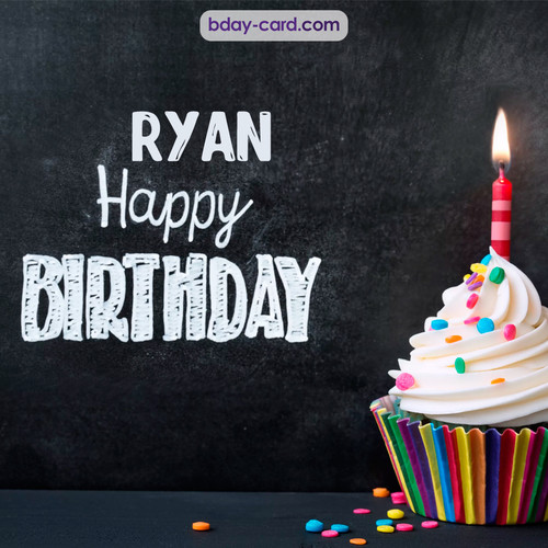 Happy Birthday images for Ryan with Cupcake