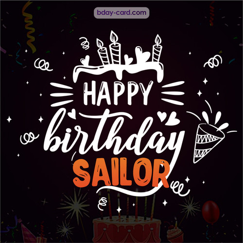 Black Happy Birthday cards for Sailor