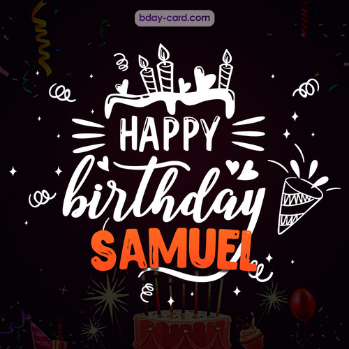 Black Happy Birthday cards for Samuel