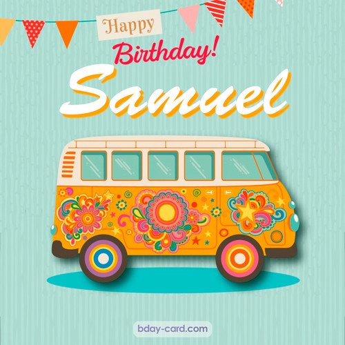 Happiest birthday pictures for Samuel with hippie bus