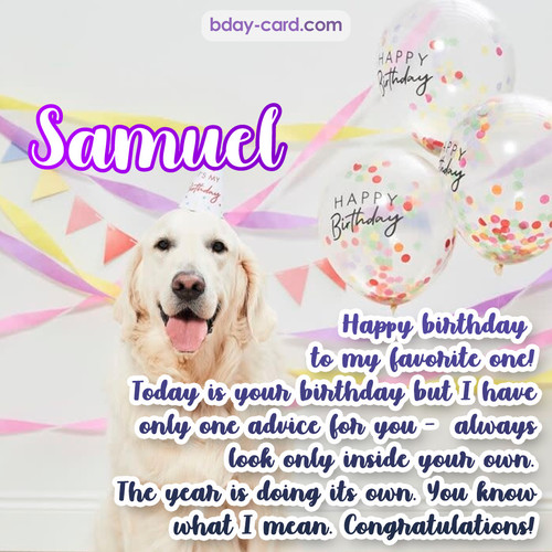 Happy Birthday pics for Samuel with Dog