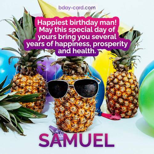Happiest birthday pictures for Samuel with Pineapples