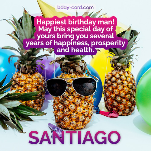 Happiest birthday pictures for Santiago with Pineapples