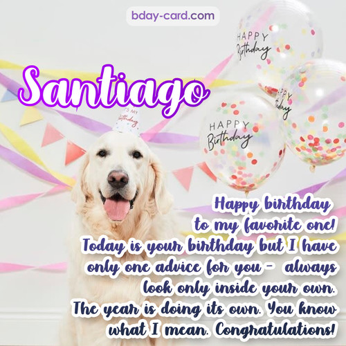 Happy Birthday pics for Santiago with Dog