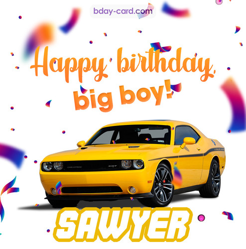 Happiest birthday for Sawyer with Dodge Charger