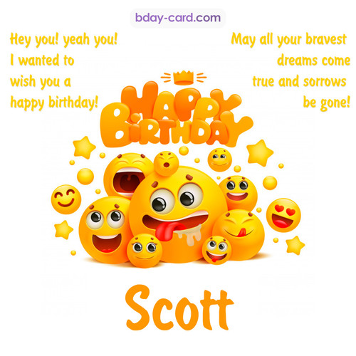 Happy Birthday images for Scott with Emoticons