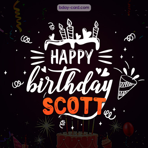 Black Happy Birthday cards for Scott