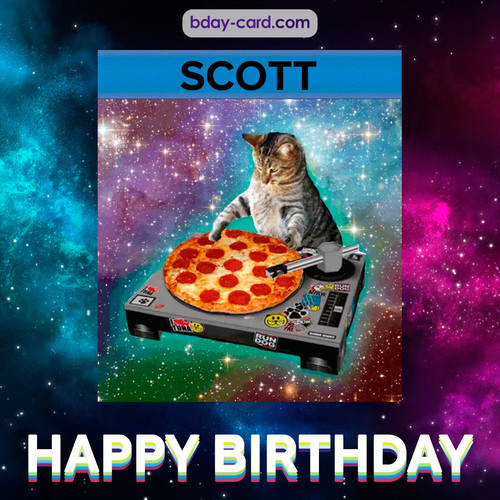 Meme with a cat for Scott - Happy Birthday