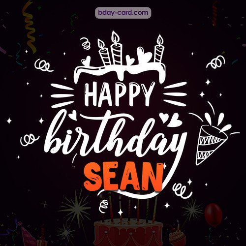 Black Happy Birthday cards for Sean