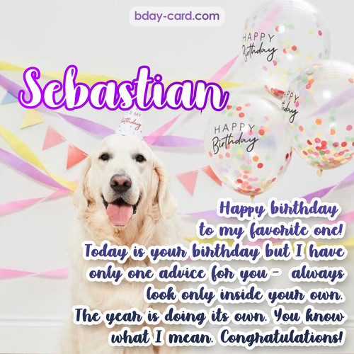 Happy Birthday pics for Sebastian with Dog