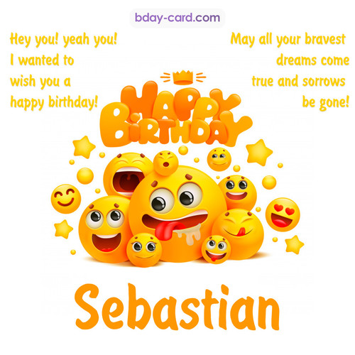 Happy Birthday images for Sebastian with Emoticons