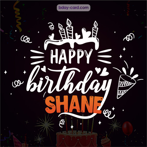 Black Happy Birthday cards for Shane