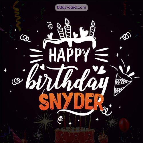 Black Happy Birthday cards for Snyder