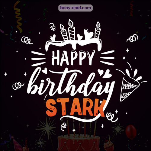 Black Happy Birthday cards for Stark