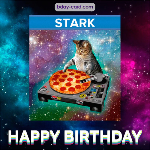 Meme with a cat for Stark - Happy Birthday